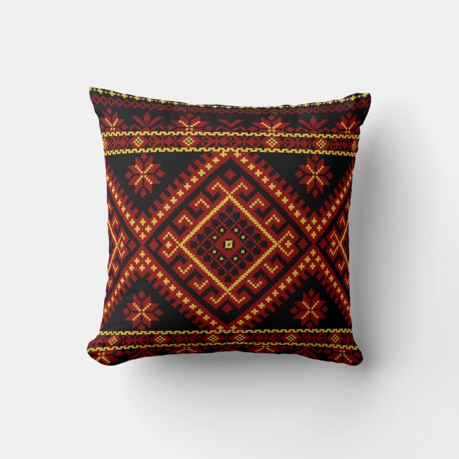 Oreiller Grande Broderie Ukrainienne au Point de C (Recto)