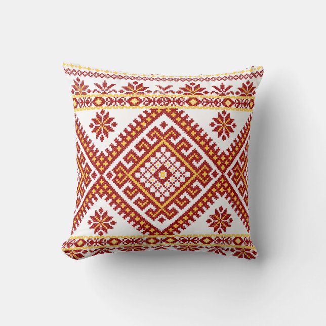 Oreiller Grande Broderie Ukrainienne au Point de C (Recto)