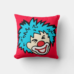 Oreiller graphique clown souriant
