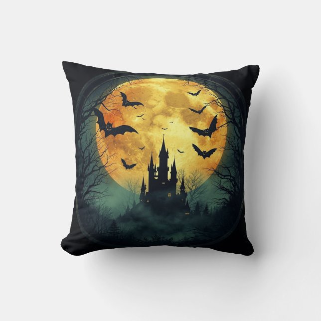 Oreiller Halloween Château Hanté (Recto)