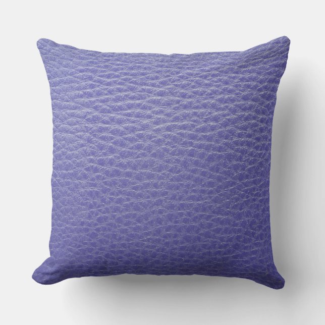 Oreiller imprimé aspect cuir bleu royal (Recto)