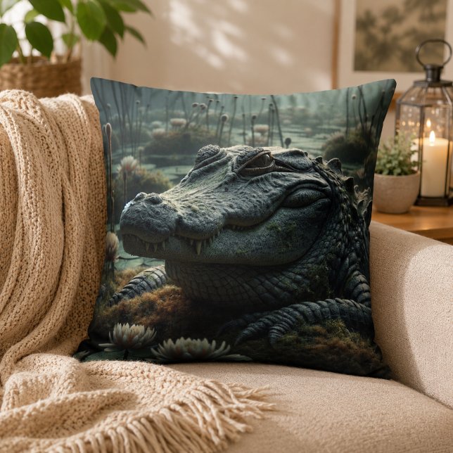 Oreiller Inspiré de l'Alligator  (Alligator-Inspired Pillow)