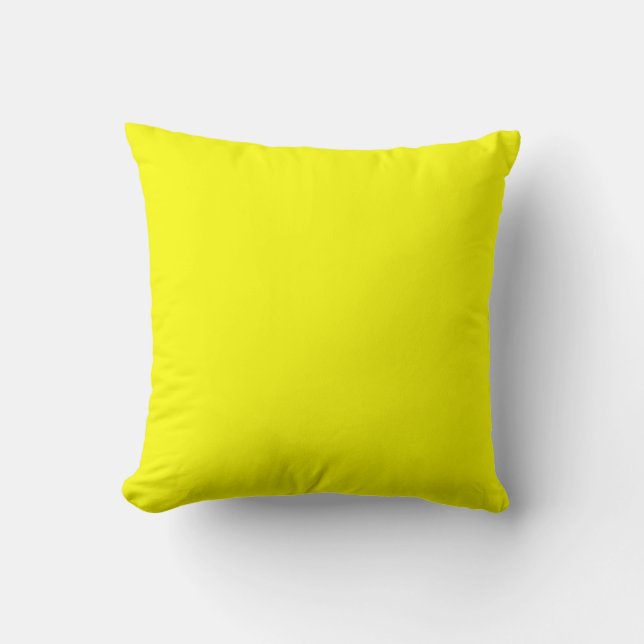 Oreiller jaune citron 16 po x 16 po (Recto)