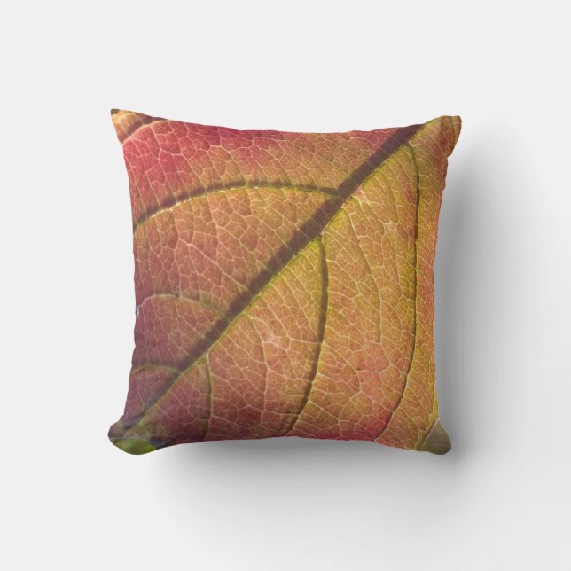 Oreiller Jaune Et Rouge À Leaf De Chute (Recto)