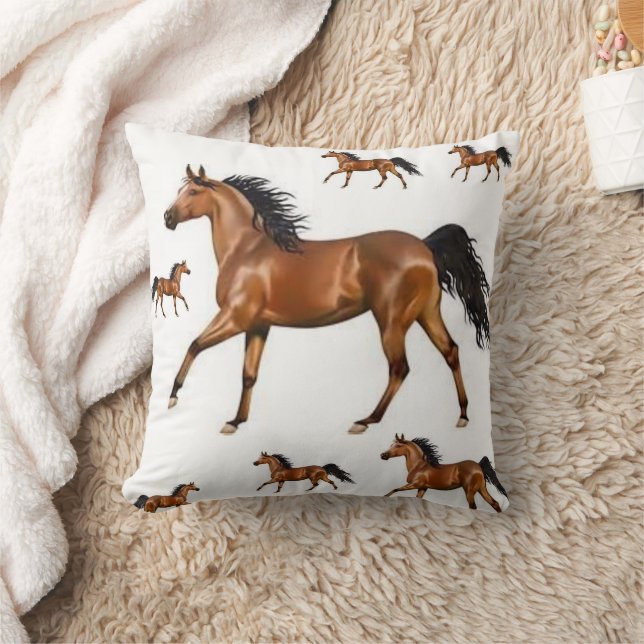 Oreiller jetable adorable cheval brun shiny  (Couverture)
