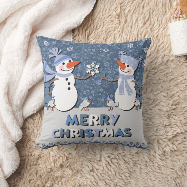 Oreiller jetable amis bonhomme de neige mignon (Couverture)