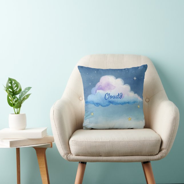 Oreiller jetable aquarelle nuage9 rêveur (Chaise)