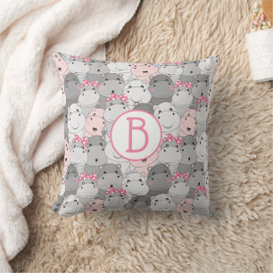 Oreiller jetable avec de mignons bébés hippopotame