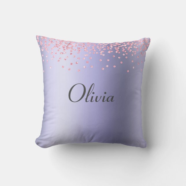 Oreiller jetable avec nom paillettes rose violet f (Recto)