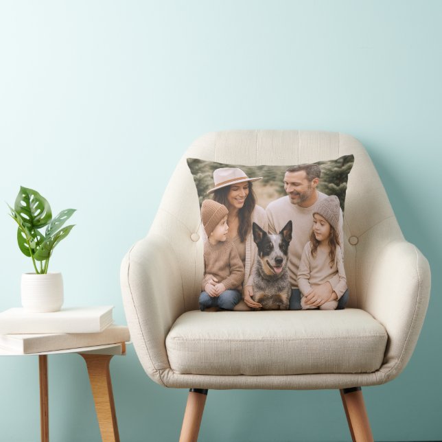 Oreiller jetable avec photo de famille personnalis (Chaise)