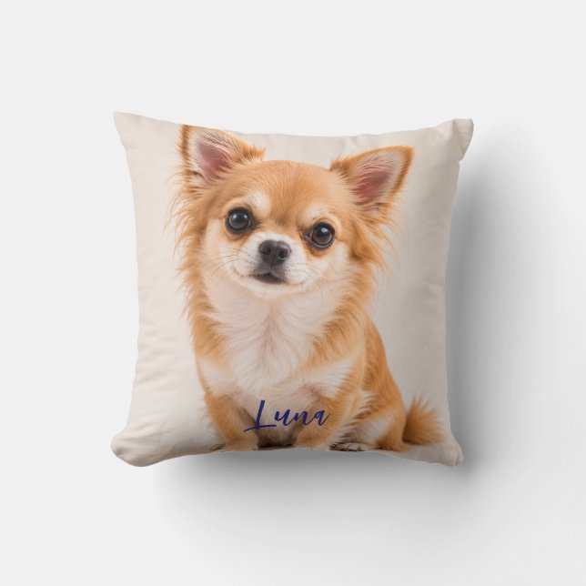 Oreiller jetable avec photo et nom de chien person (Recto)