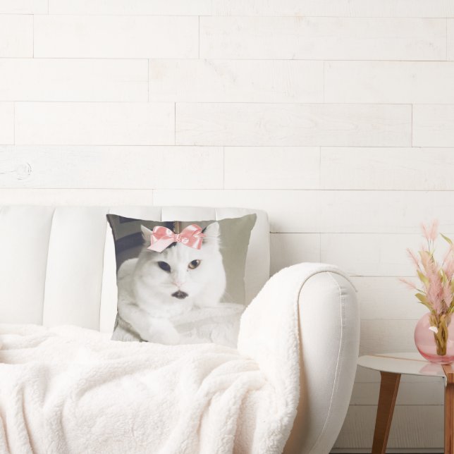 Oreiller jetable avec photo personnalisée de chat  (Canapé)