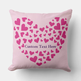 Oreiller jetable avec texte personnalisé Cœur Rose