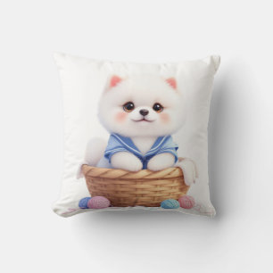 Oreiller jetable avec un adorable chiot dans un pa