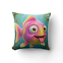Oreiller jetable avec un poisson de dessin animé r