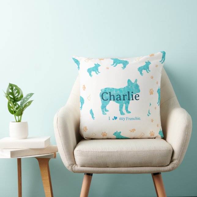 Oreiller jetable bleu pastel personnalisé de boule (Chaise)