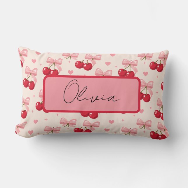 Oreiller jetable Coquette Bow Cerise Rose (Recto)