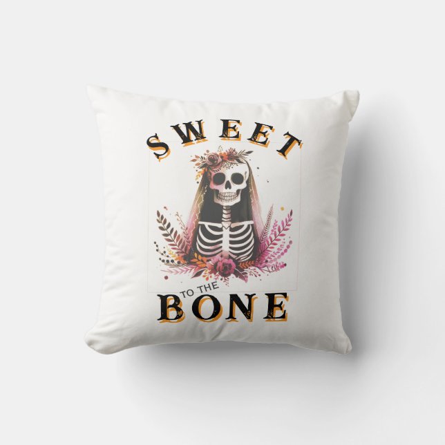 Oreiller jetable crâne bonbon drôle Halloween (Recto)