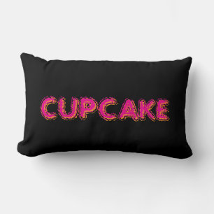 Oreiller jetable Cupcake Rose Noir Texte Personnal