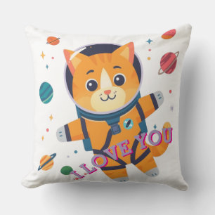 Oreiller jetable de chat astronaute adorable