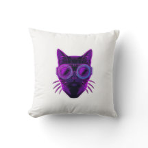 Oreiller jetable de chat néon Cyberpunk - Esthétiq