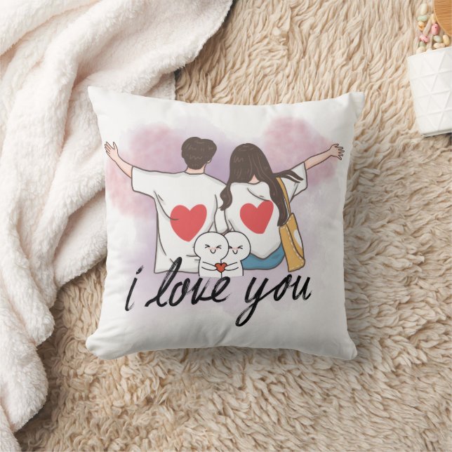 Oreiller jetable de couple « Je t'aime » romantiqu (Couverture)