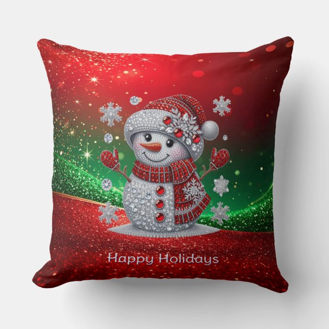 Oreiller jetable de vacances de bonhomme de neige  (Recto)