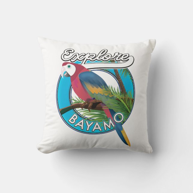 Oreiller jetable Explore Hawaii logo rétro (Recto)