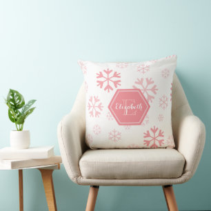 Oreiller jetable flocon de neige à monogramme pers