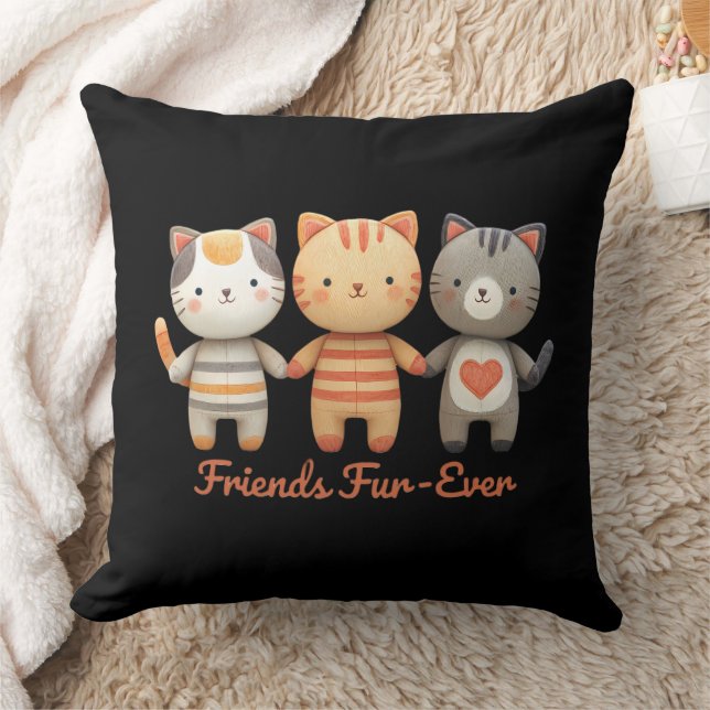 Oreiller jetable « Friends Fur-Ever » avec des cha (Couverture)