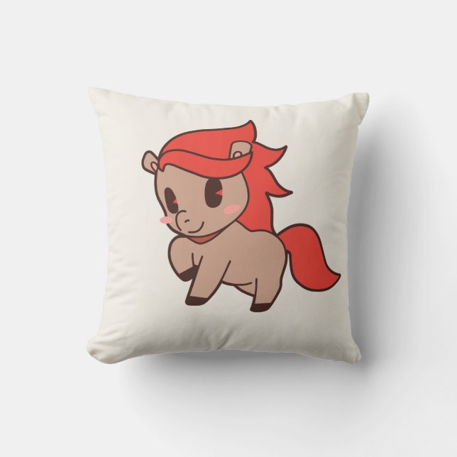 Oreiller jetable Mignon Chibi Pony – Pépinière Kaw (Recto)