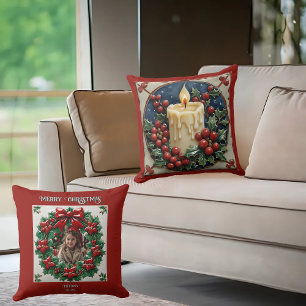 Oreiller jetable personnalisable Bougie de Noël bl