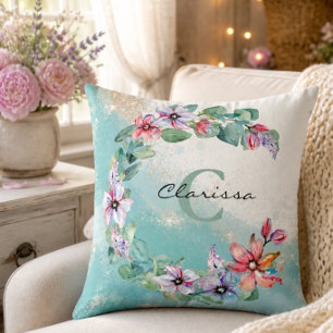 Oreiller jetable personnalisé à motif floral aquar