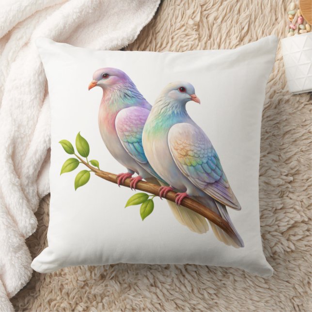 Oreiller jetable personnalisé avec deux pigeons (Couverture)