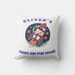 Oreiller jetable personnalisé Chat Fusée d'Oliver