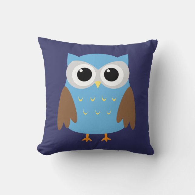 Oreiller jetable pour enfants Chouette Bleue Migno (Recto)
