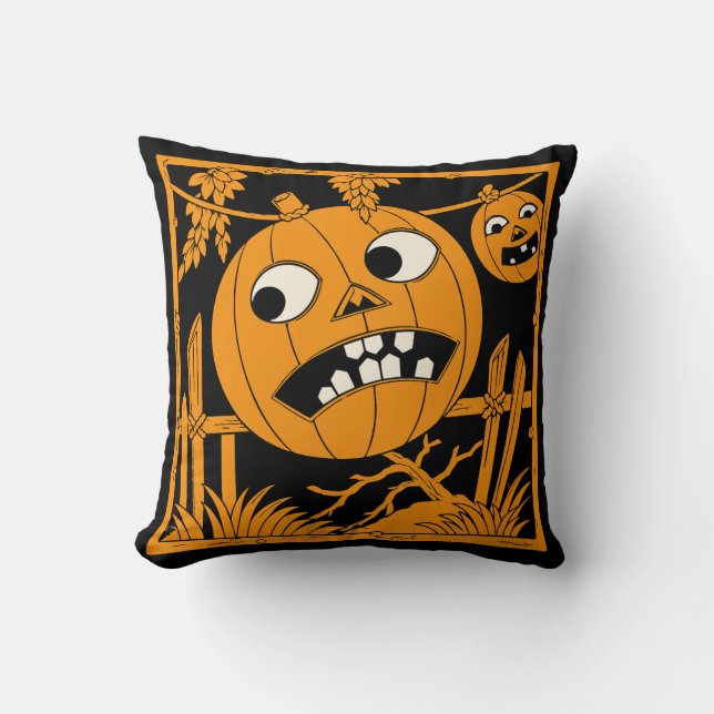 Oreiller jetable vintage Halloween Jack O'Lantern (Recto)