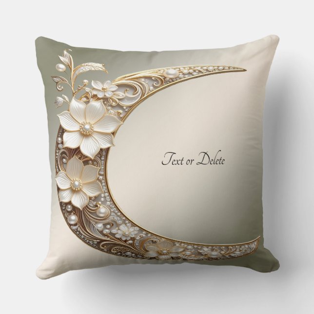 Oreiller jeté à cadre de lune croissant décoratif (Verso)