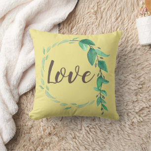 Oreiller jeté à couronne de vigne d'amour