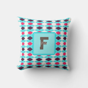 Oreiller jeté à monogramme chic pour cadeau pour p