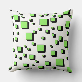 Oreiller jeté à motif carré géométrique vert moder