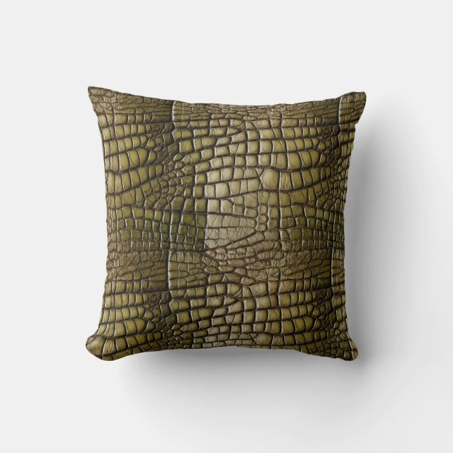 Oreiller jeté à motif crocodile (Recto)