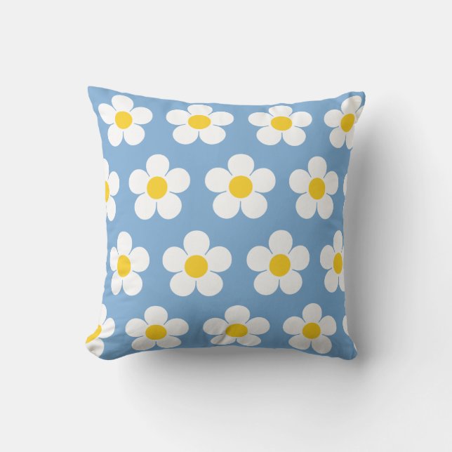 Oreiller jeté à motif Daisy Print (Recto)