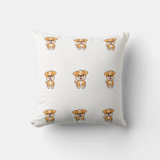 Oreiller jeté à motif de chiot de dessin animé mig