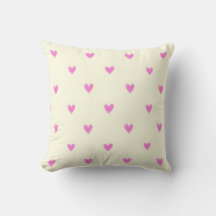 Oreiller jeté à motif de cœur rose mignon