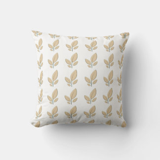 Oreiller jeté à motif de feuille minimaliste