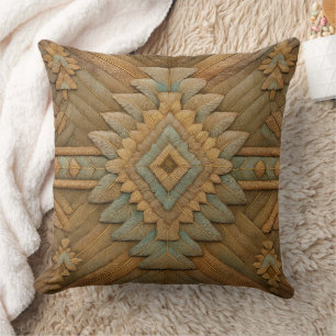 Oreiller jeté à motif de plumes Navajo Boho