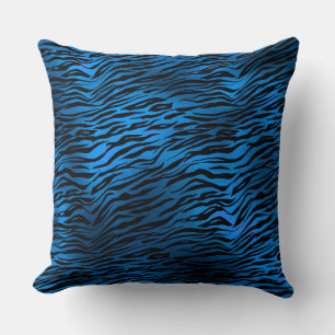 Oreiller jeté à motif de tigre bleu