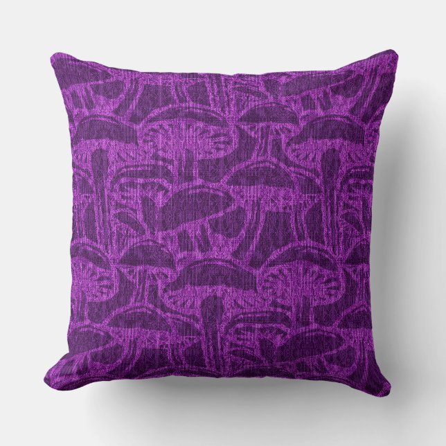 Oreiller jeté à motif d'histoire de champignon (Recto)