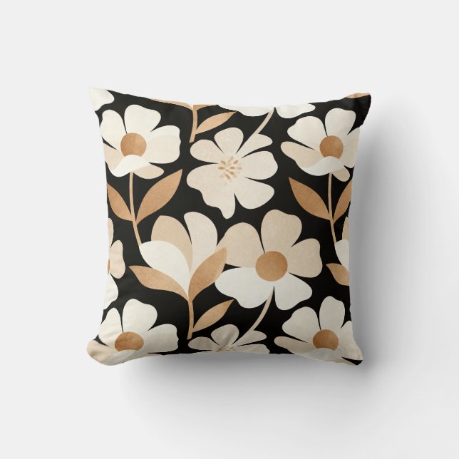 Oreiller jeté à motif floral classique – Maison él (Recto)